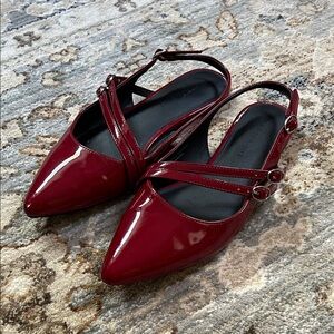 Burgundy Slingback Women's Shoes